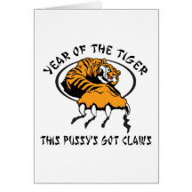 Naughty Women's Year of The Tiger 2010 Greeting Cards