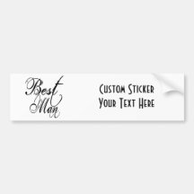 Naughy Grunge Script - Best Man Black Bumper Stickers