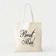 Naughy Grunge Script - Best Man Black Canvas Bags