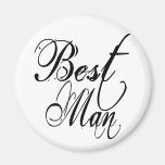 Naughy Grunge Script - Best Man Black Refrigerator Magnet