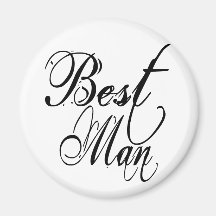 Naughy Grunge Script - Best Man Black Refrigerator Magnet