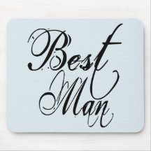 Naughy Grunge Script - Best Man Black Mousemat