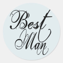 Naughy Grunge Script - Best Man Black Round Stickers