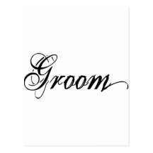 Naughy Grunge Script - Groom Black Post Cards