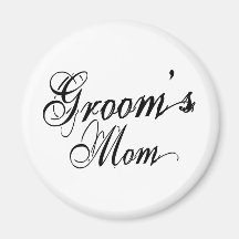 Naughy Grunge Script - Groom's Mum Black Magnets