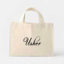 Naughy Grunge Script - Usher Black Canvas Bags