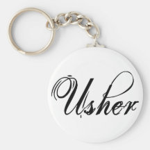 Naughy Grunge Script - Usher Black Keychain