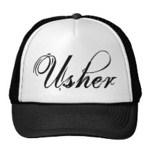 Naughy Grunge Script - Usher Black Mesh Hats