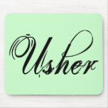 Naughy Grunge Script - Usher Black Mousemat