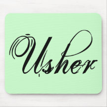 Naughy Grunge Script - Usher Black Mousemat