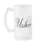 Naughy Grunge Script - Usher Black Coffee Mugs