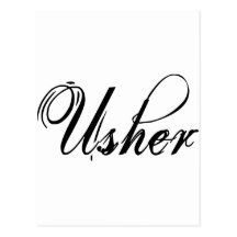 Naughy Grunge Script - Usher Black Post Cards