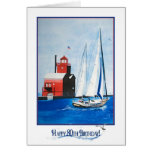 Nautical 80th Birthday Greeting Card