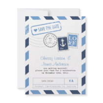 Nautical Airmail Card Save the Date