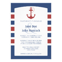 Nautical Anchor Custom Invitations