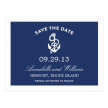 NAUTICAL ANCHOR | SAVE THE DATE POST CARD