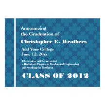 Nautical Blue Cross Texture New Grad Announcement