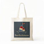 Nautical Blue, Red, Cream Sailboat Custom bags