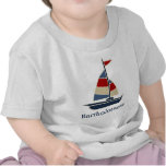 Nautical Blue, Red, Cream Sailboat Custom t-shirts