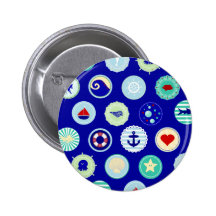 Nautical Blue Sailor Pattern Pin