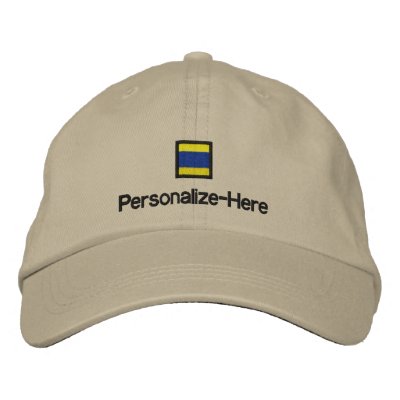 Nautical Flag "D" Personalised Boater's Hat Embroi Embroidered Baseball Cap Nautical Flag "D" Personalised Boater's Hat Embroi Embroidered Baseball Cap