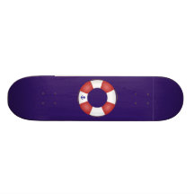 Nautical Life preserver Skateboard Deck