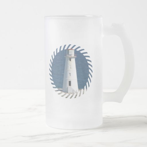Nautical Lighthouse Frosted Beer Mug