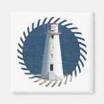Nautical Lighthouse Square Magnet