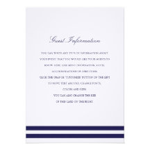 Nautical Navy Wedding Insert Custom Invitation