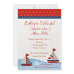 Nautical Sail By to Celebrate Boy Baby Shower Personalised Invitation