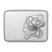 Nautical steampunk octopus vintage book drawing sleeve for MacBook air