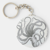 Nautical steampunk octopus vintage design key chains