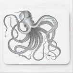 Nautical steampunk octopus vintage design sci fi mouse pad