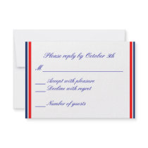 Nautical Stripe RSVP Card Custom Invitation
