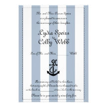 Nautical Stripe Wedding Announcement