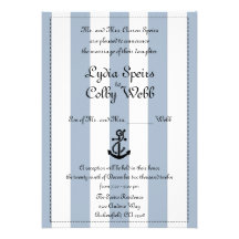 Nautical Stripe Wedding Announcement