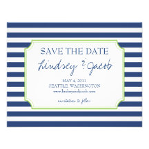 Nautical Stripes Save the Date Invitation