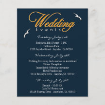 Nautical Wedding Event & Accommodation Inserts Full Color Flyer