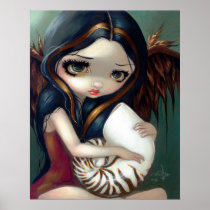 Nautilus Angel ART PRINT gothic fairy seashell fae