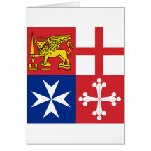 Naval Jack Italy, Italy Greeting Cards
