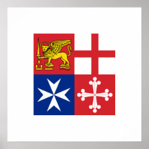 Naval Jack Italy, Italy Print