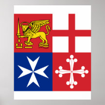 Naval Jack Italy, Italy Print