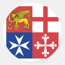 Naval Jack Italy, Italy Round Stickers