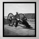 Naval Officers on a Cannon in Charleston, SC 1865 posters