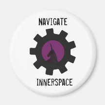 "Navigate Innerspace" Wonderdark Melahorn Fridge Magnet