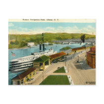 Navigation Dock, Albany NY 1924 vintage Post Card