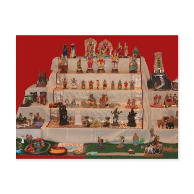 Navratri Golu, a doll festival Post Cards by TrapezoidArt