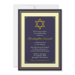 Navy and Gold Bar Mitzvah Invitation