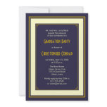 Navy and Gold Graduation Invitation