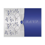 Navy and Silver R.S.V.P. Card Post Card